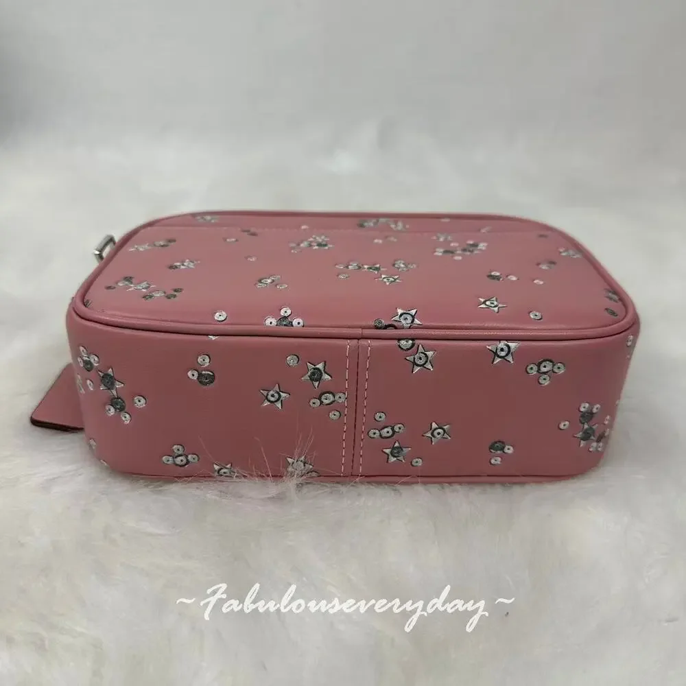 Coach Mini Jamie Camera Bag Crossbody With Star Print/Sv/Dusty Pink CCI73 NWT